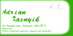 adrian kasnyik business card